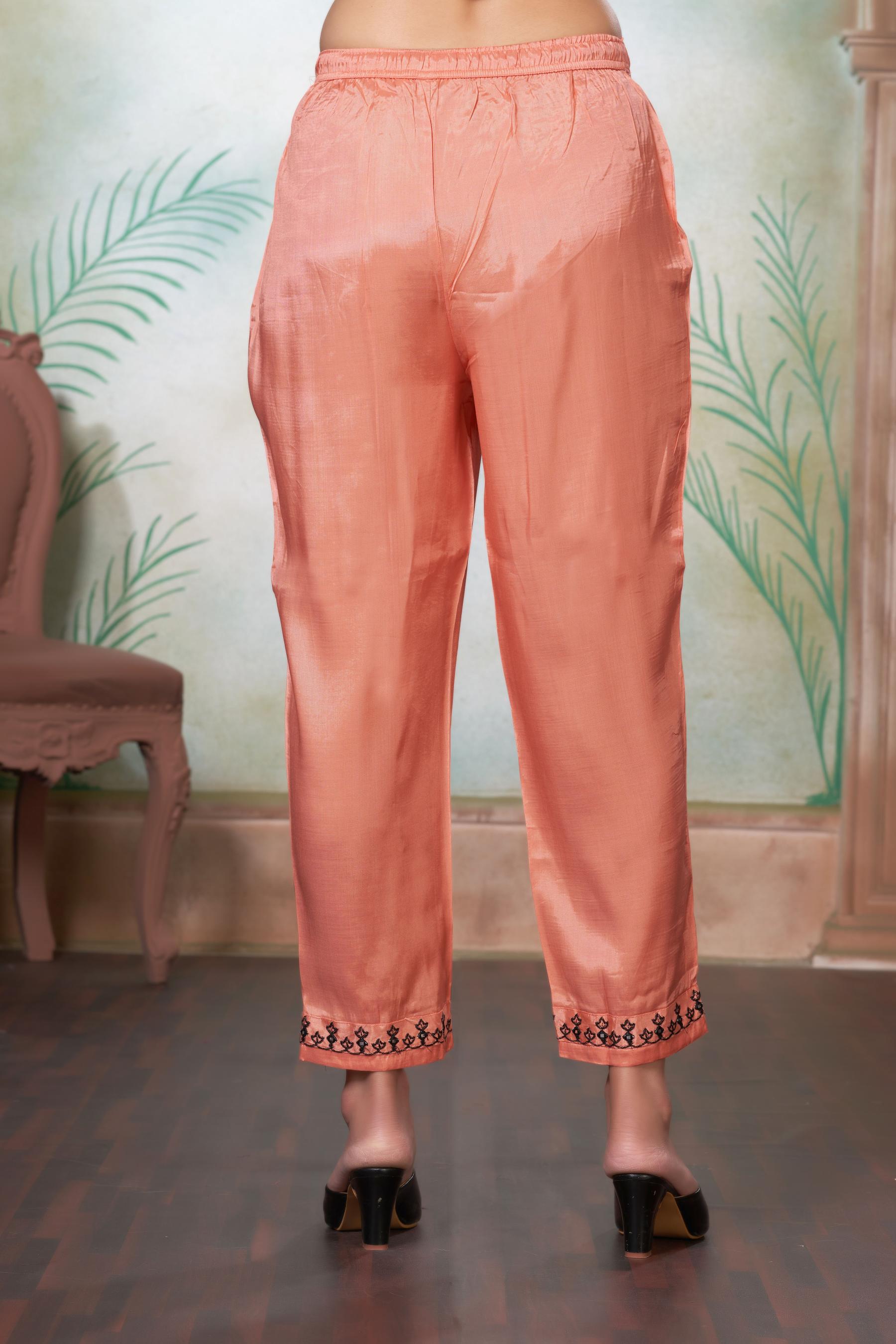 BulBul Ruqaiya Peach Muslin Kurta Set With Dupatta