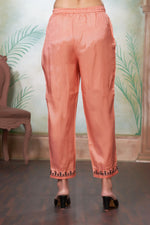 Thumbnail for BulBul Ruqaiya Peach Muslin Kurta Set With Dupatta