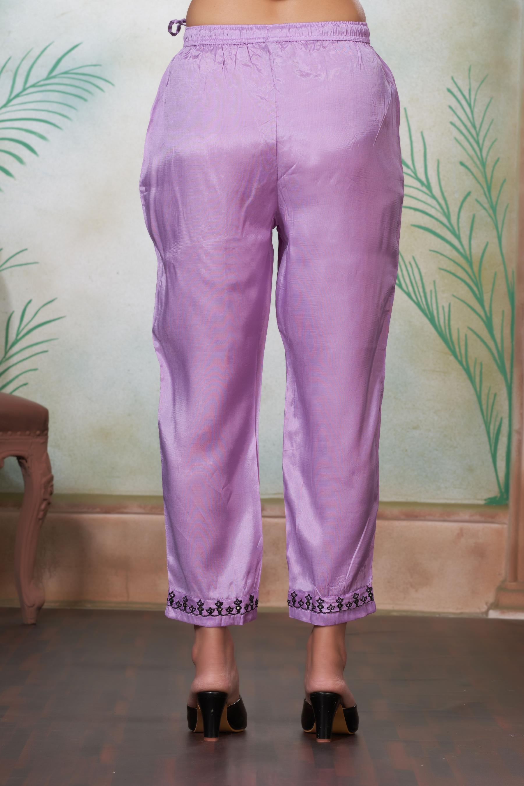 BulBul Ruqaiya Muslin Purple Kurta Set With Dupatta