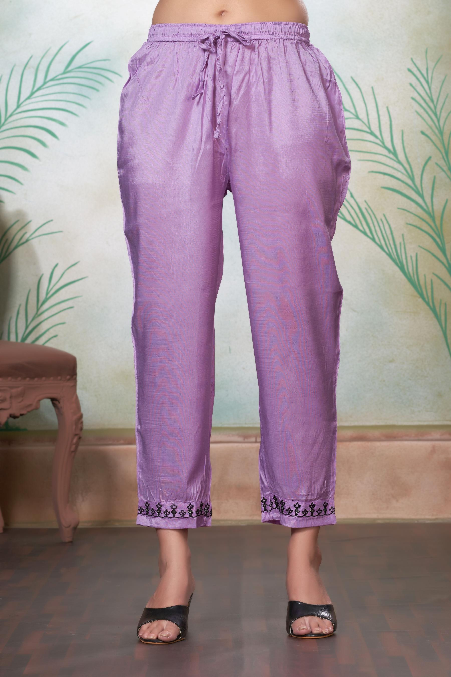 BulBul Ruqaiya Muslin Purple Kurta Set With Dupatta