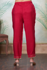 Thumbnail for BulBul Himawari Muslin Fuschia Kurta Set With Dupatta