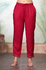 Thumbnail for BulBul Himawari Muslin Fuschia Kurta Set With Dupatta