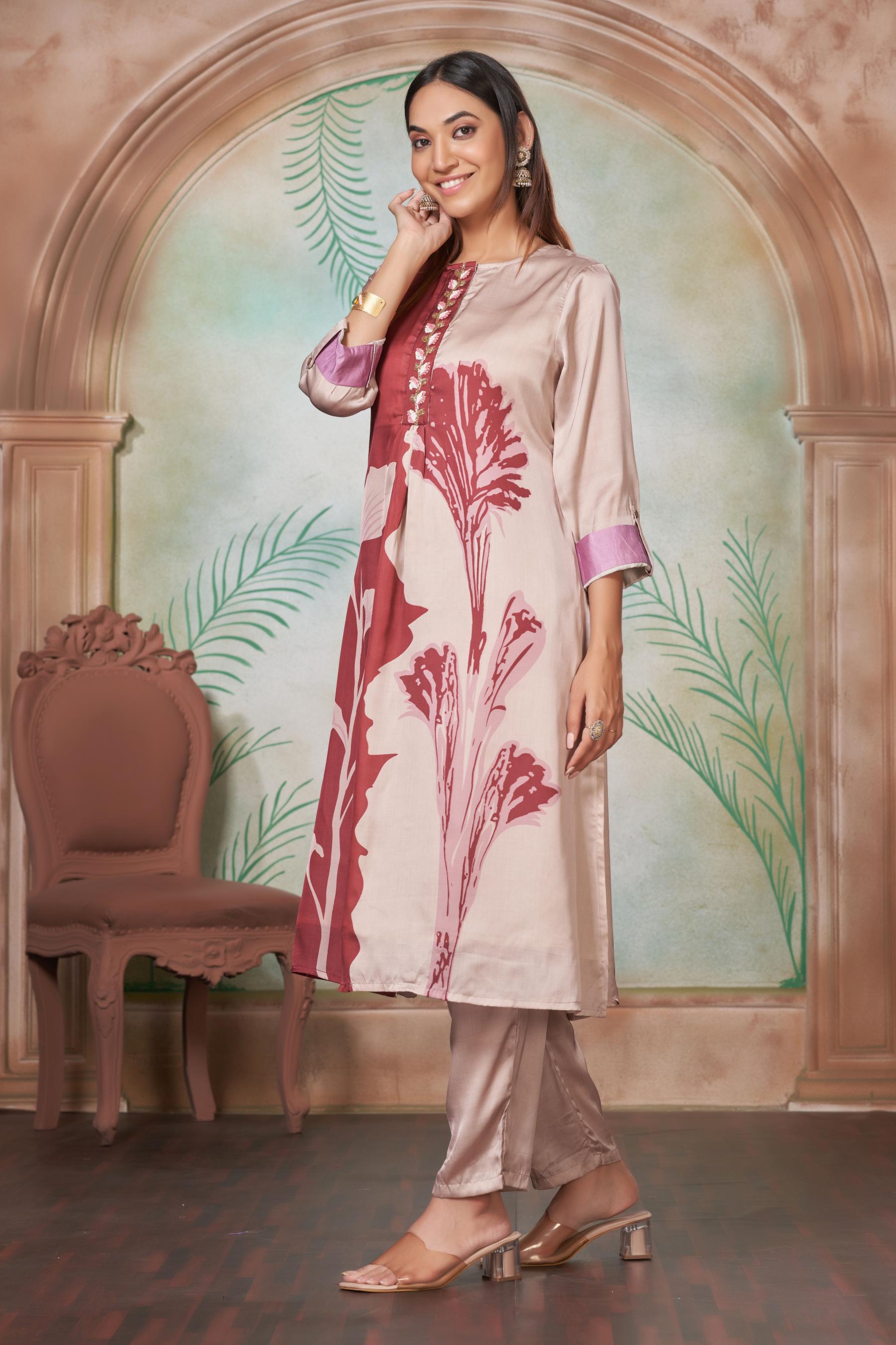 BulBul Arwa Silk Brown Kurta Set