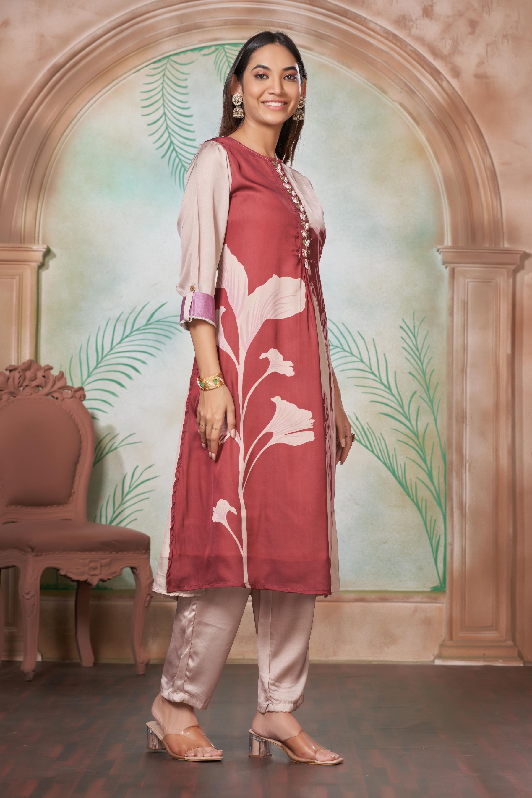 BulBul Arwa Silk Brown Kurta Set