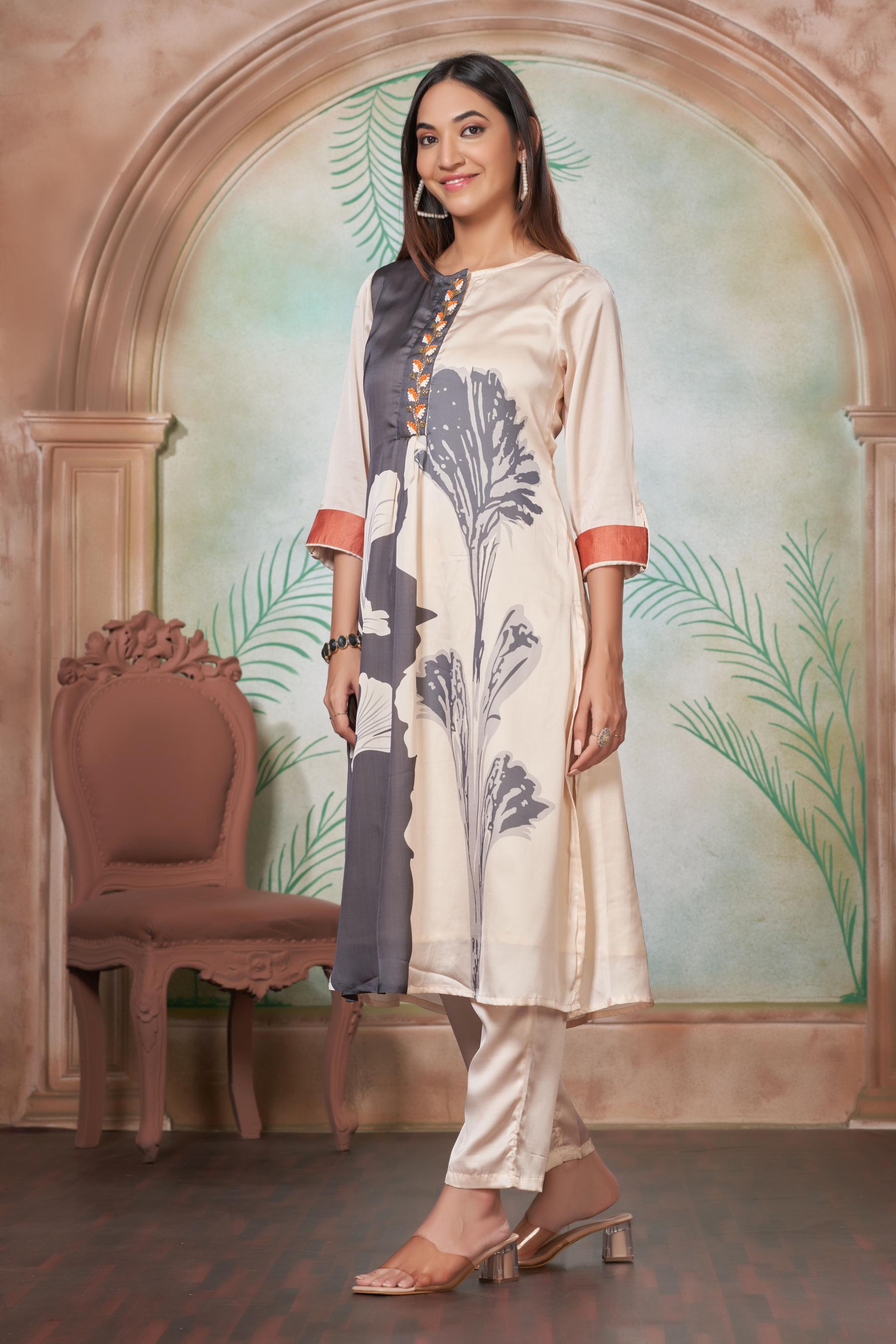 BulBul Arwa Silk Black Kurta Set