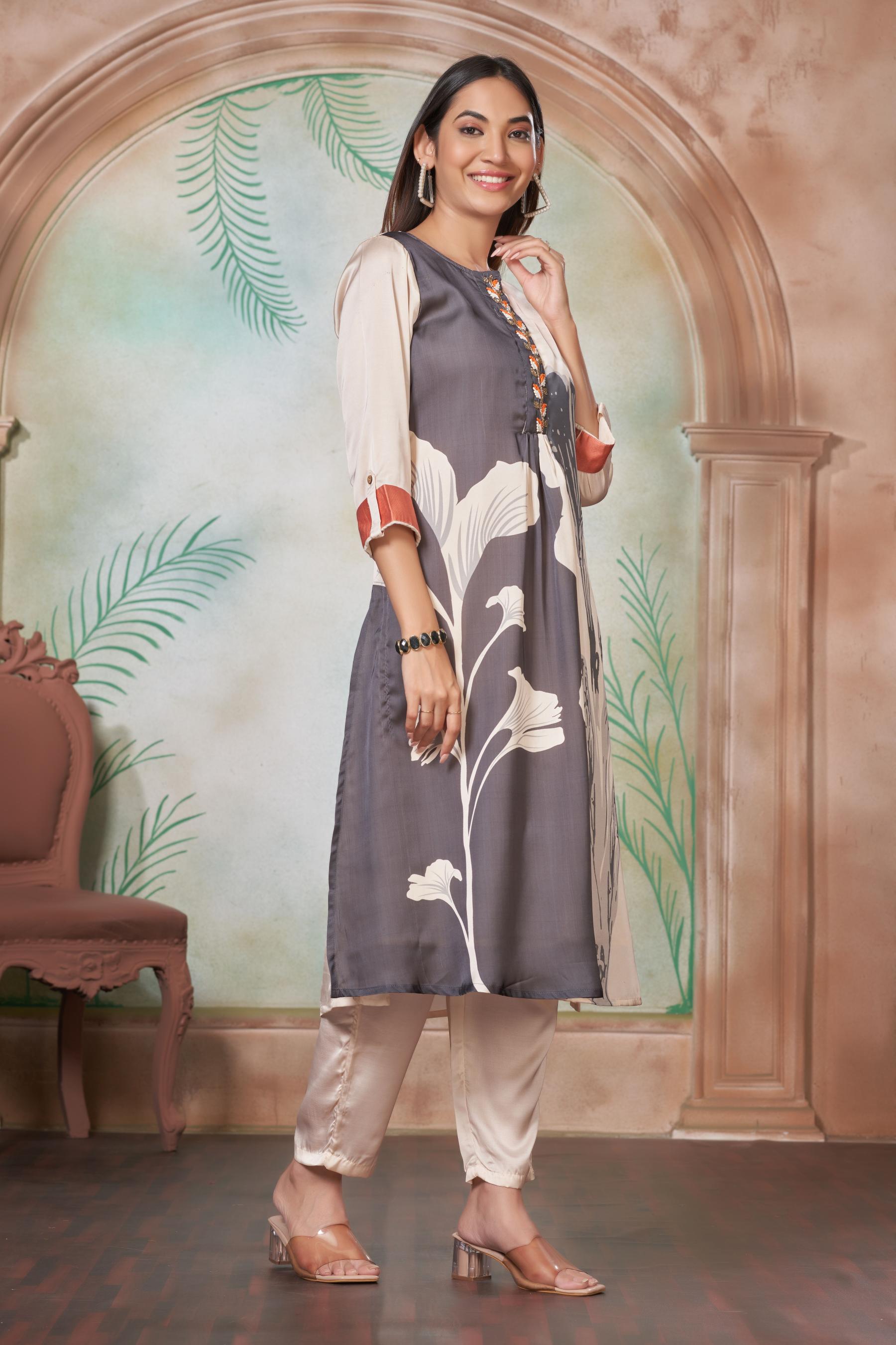 BulBul Arwa Silk Black Kurta Set