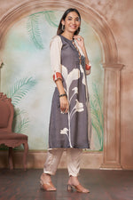 Thumbnail for BulBul Arwa Silk Black Kurta Set