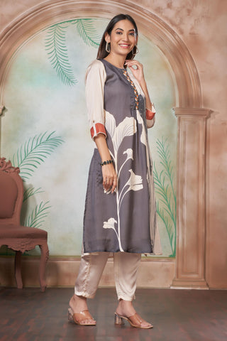 BulBul Arwa Silk Black Kurta Set