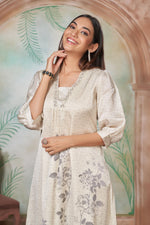Thumbnail for BulBul Reeva Silk White Kurta Set