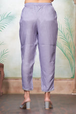 Thumbnail for BulBul Sehmat Purple Muslin Kurta Set With Dupatta