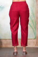 Thumbnail for BulBul Shikha Muslin Fuschia Kurta Set With Dupatta