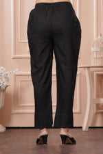 Thumbnail for BulBul Samantha Cotton Black Kurta Set with Dupatta
