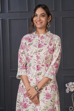 Thumbnail for BulBul Lily Purple Floral Printed Rayon Kurta Set