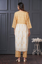 Thumbnail for BulBul Nisha Cotton Off white Kurta Set with Dupatta