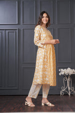 Thumbnail for BulBul Sia Off White Cotton Kurta Set with Dupatta