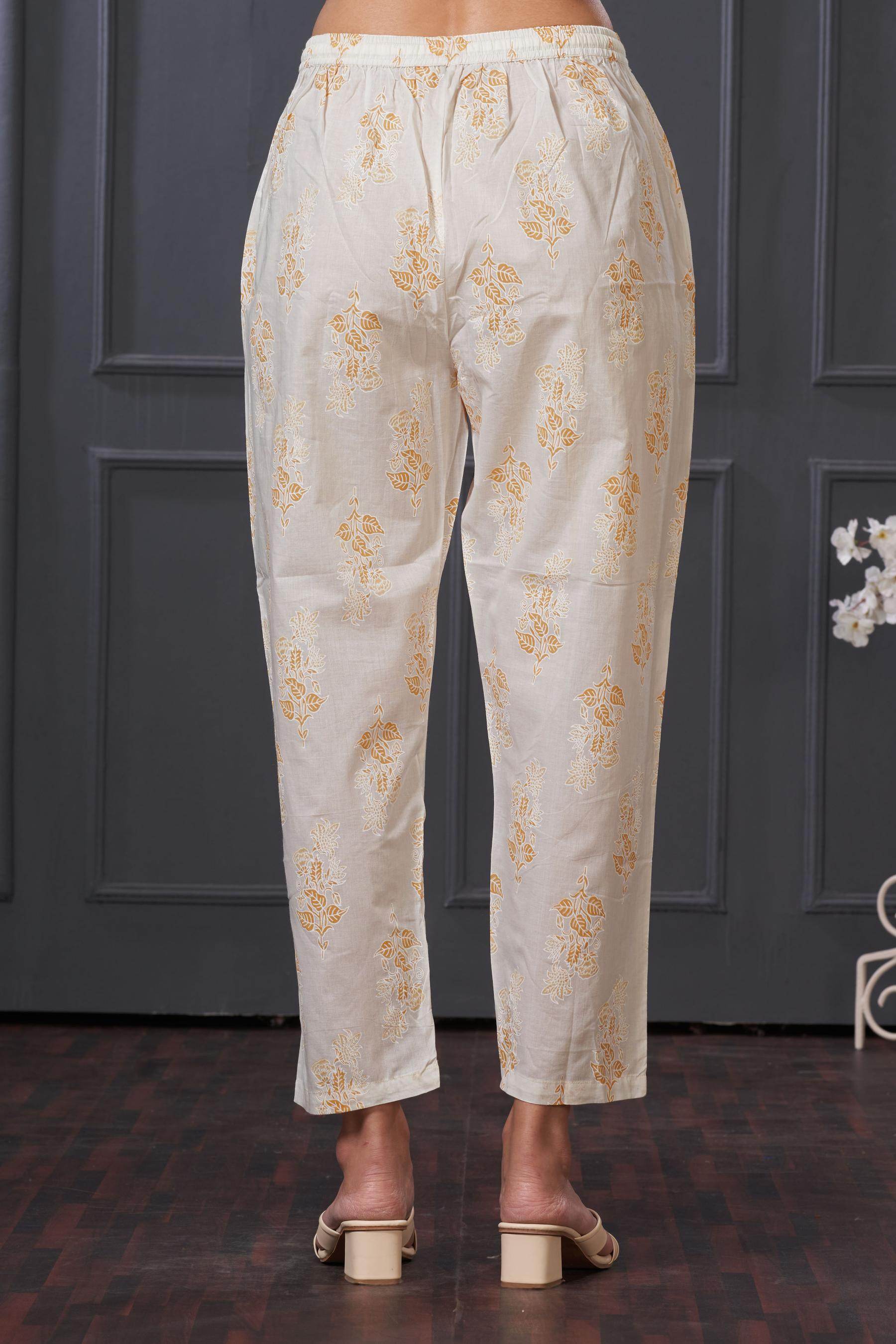 BulBul Sia Off White Cotton Kurta Set with Dupatta