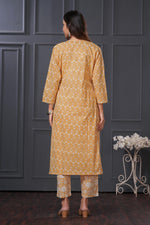 Thumbnail for BulBul Gulfam Cotton Offwhite Kurta Set with Dupatta