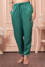 Thumbnail for BulBul Kuhu Green Muslin Kurta Set With Dupatta