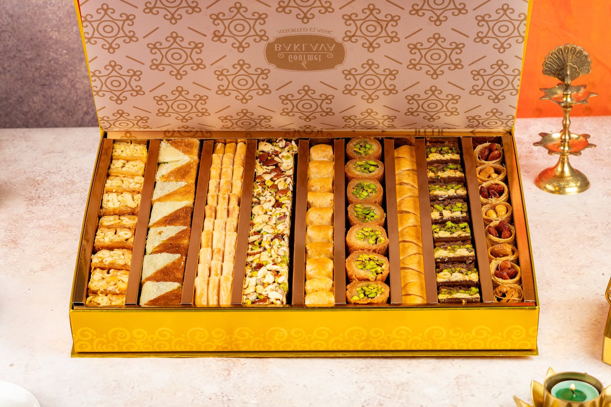 Gourmet Baklava Golden Hamper Box - Distacart