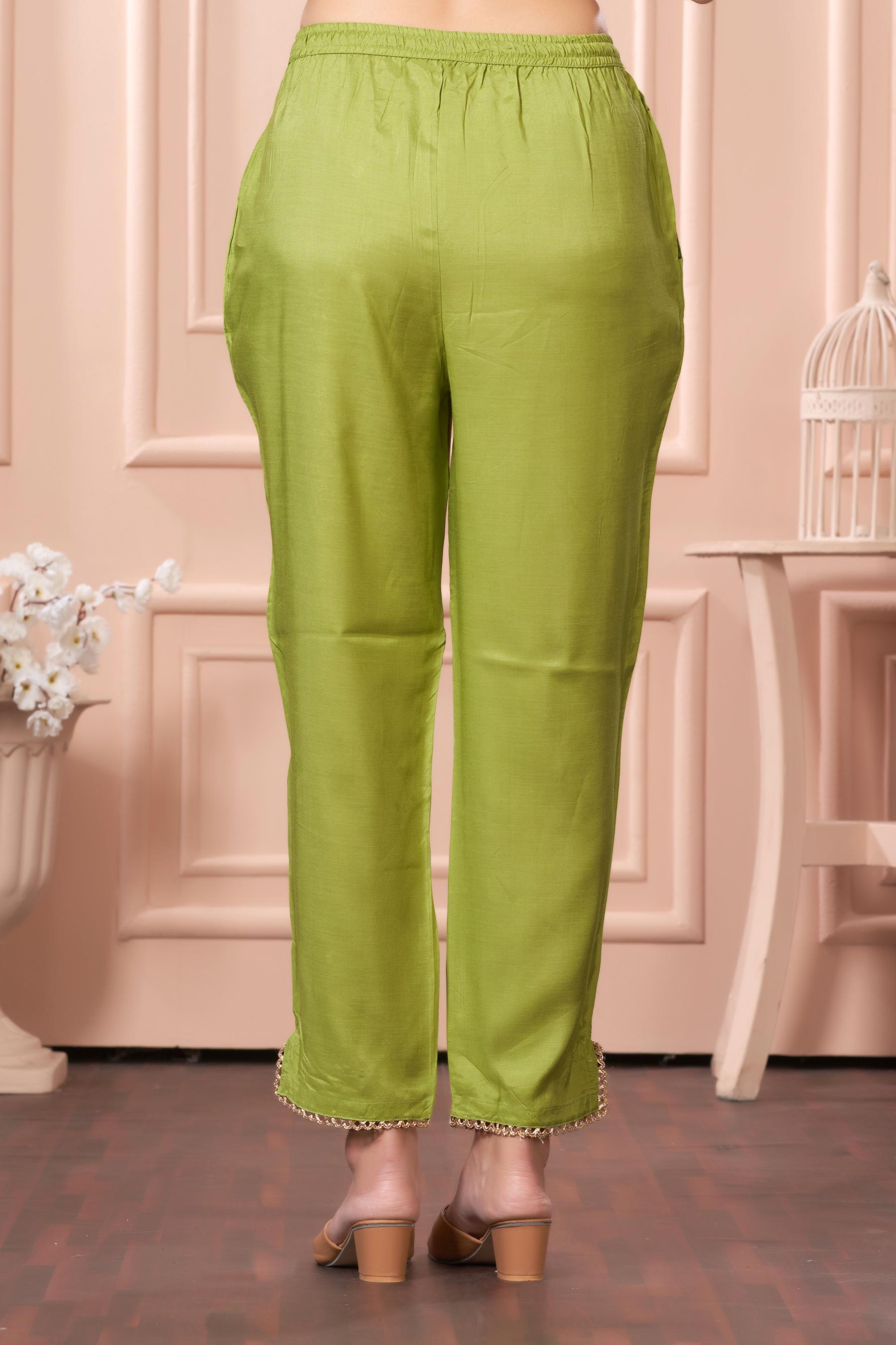 BulBul Adab Muslin Green Kurta Set with Dupatta