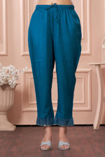 Thumbnail for BulBul Nafisa Muslin Teal Kurta Set with Dupatta