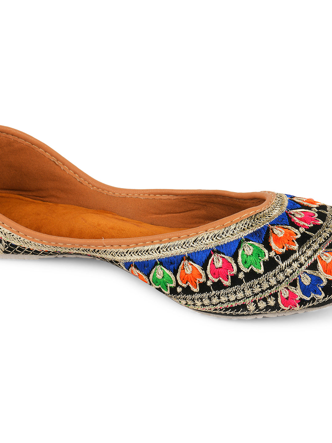 Desi Colour Women Indian Ethnic Footwear-Black Florence - Distacart