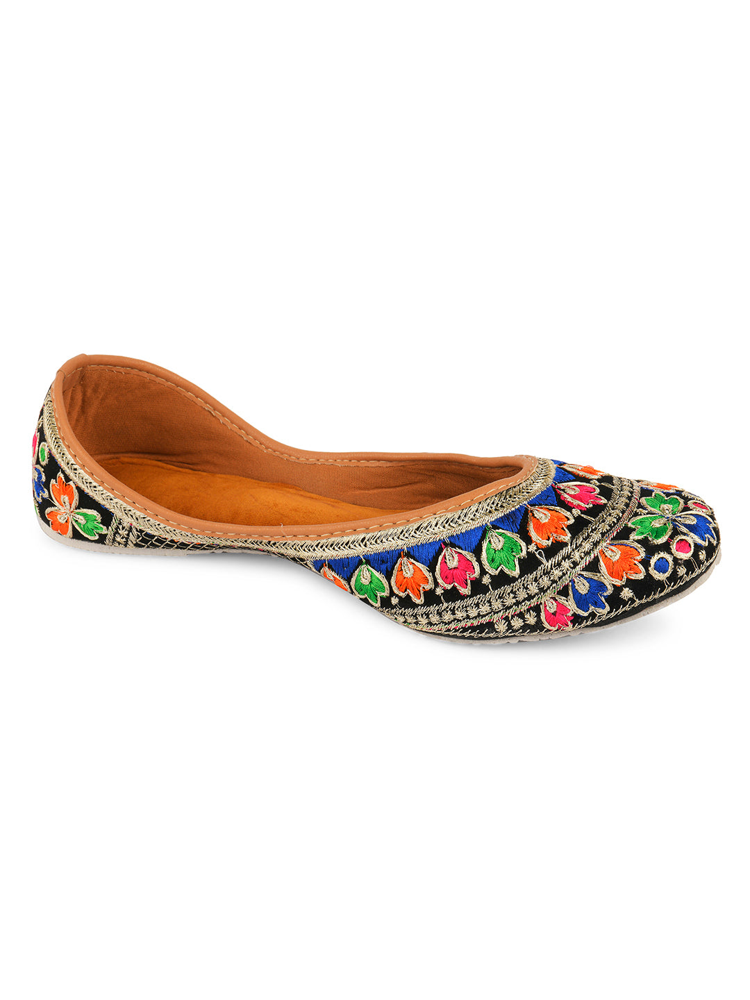 Desi Colour Women Indian Ethnic Footwear-Black Florence - Distacart