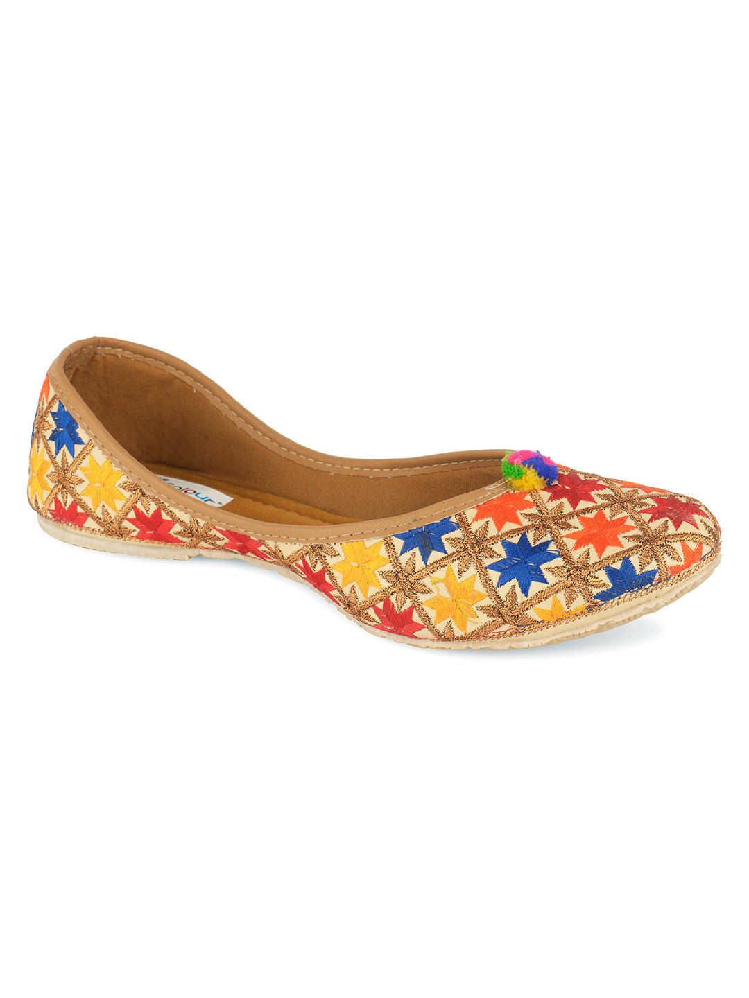 Desi Colour Women Indian Ethnic Footwear-Office Wear Ultra Comfortable Phulkari Work - Distacart