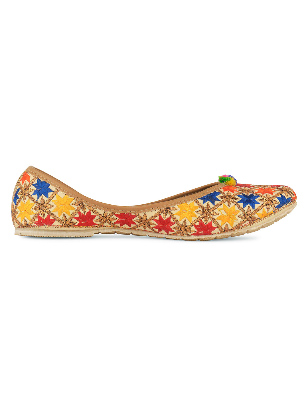 Desi Colour Women Indian Ethnic Footwear-Office Wear Ultra Comfortable Phulkari Work - Distacart