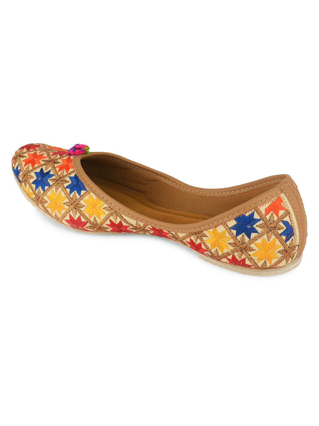 Desi Colour Women Indian Ethnic Footwear-Office Wear Ultra Comfortable Phulkari Work - Distacart