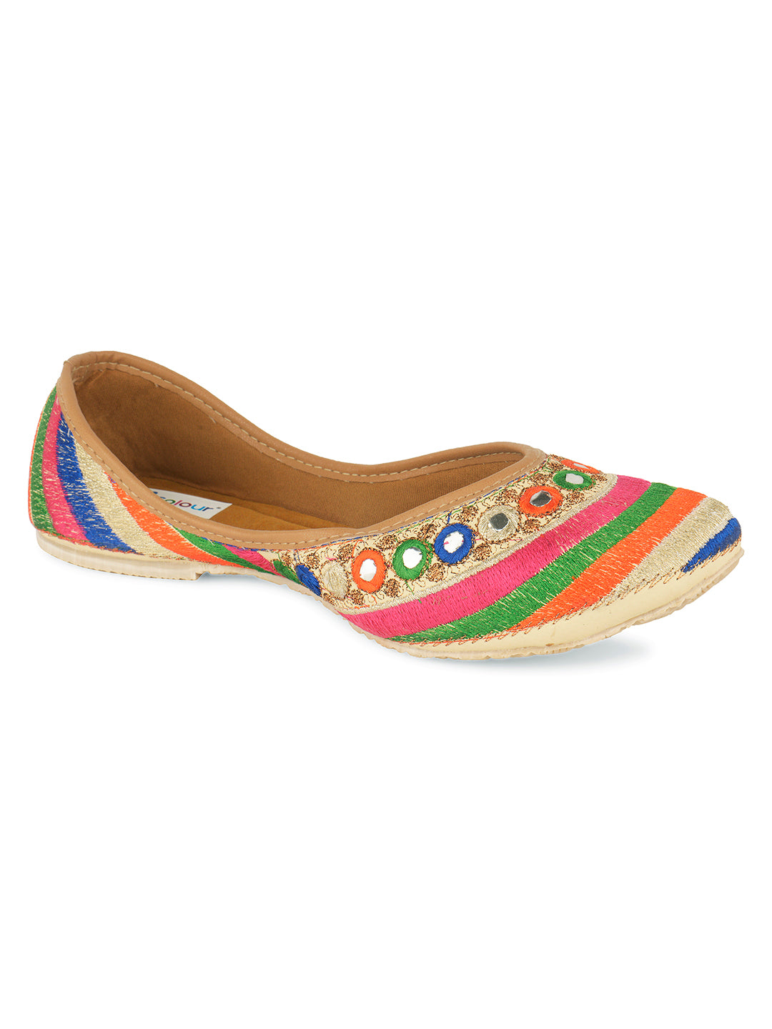 Desi Colour Women Indian Ethnic Footwear-Mirror Archie - Distacart
