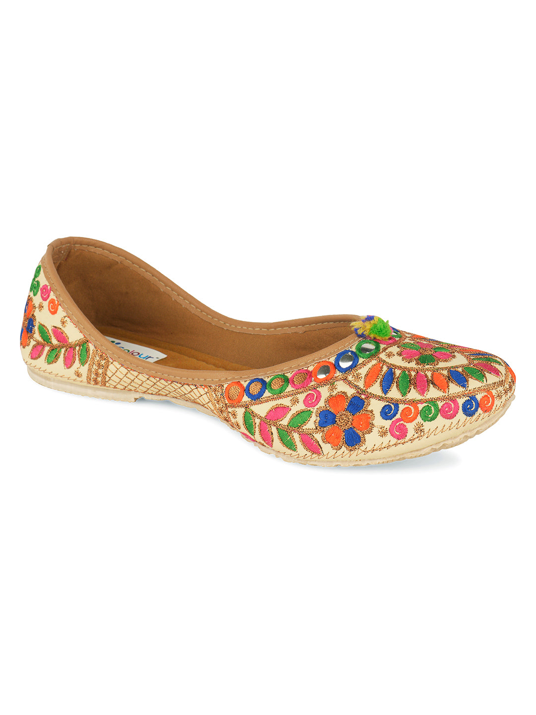 Desi Colour Women Indian Ethnic Footwear-Office Wear Ultra Comfortable Multi Emb - Distacart