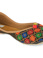 Thumbnail for Desi Colour Women Indian Ethnic Footwear-Floral Black - Distacart