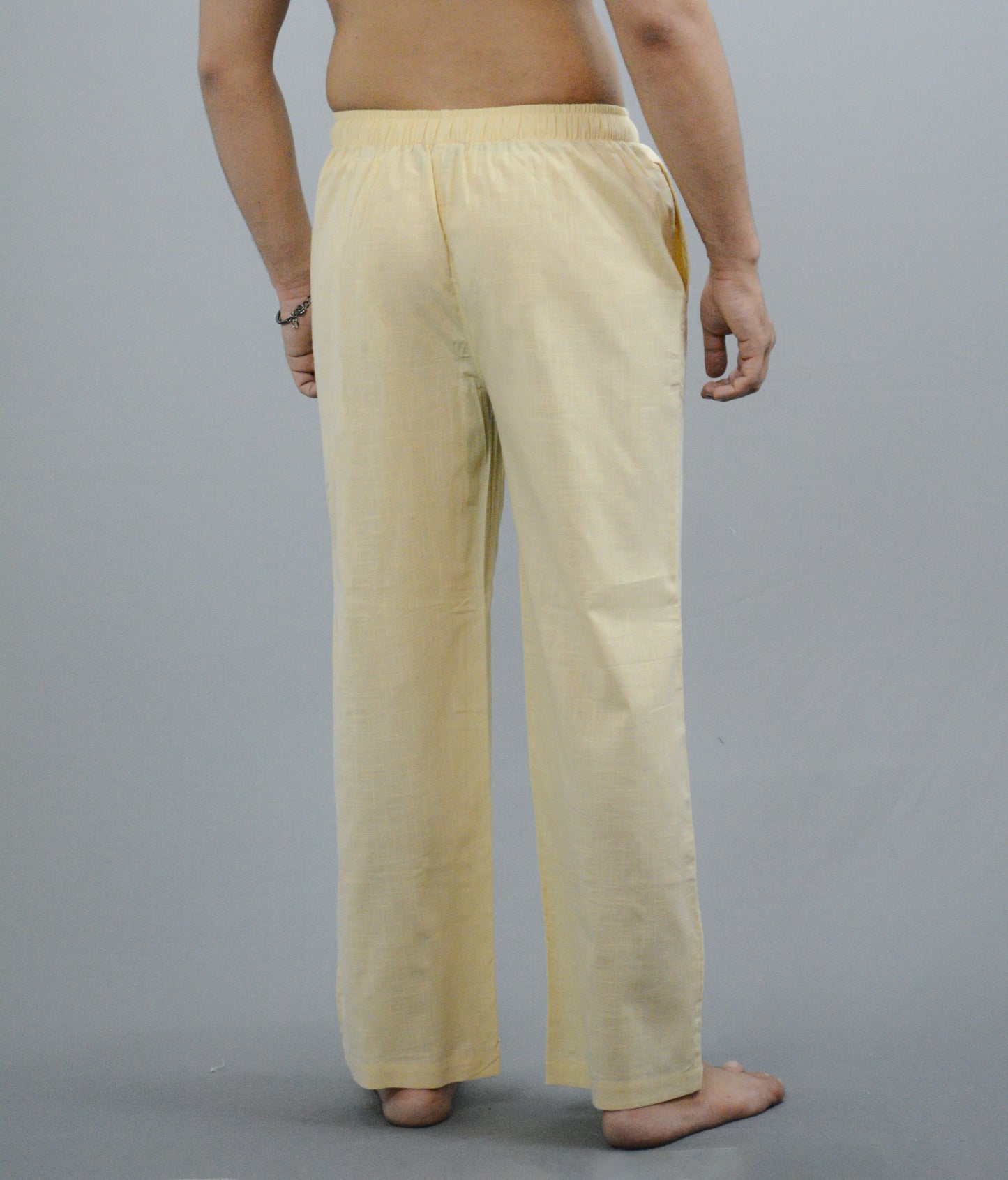 Fabmade Navy Blue & Beige Combo Men Linen Pajama - Distacart