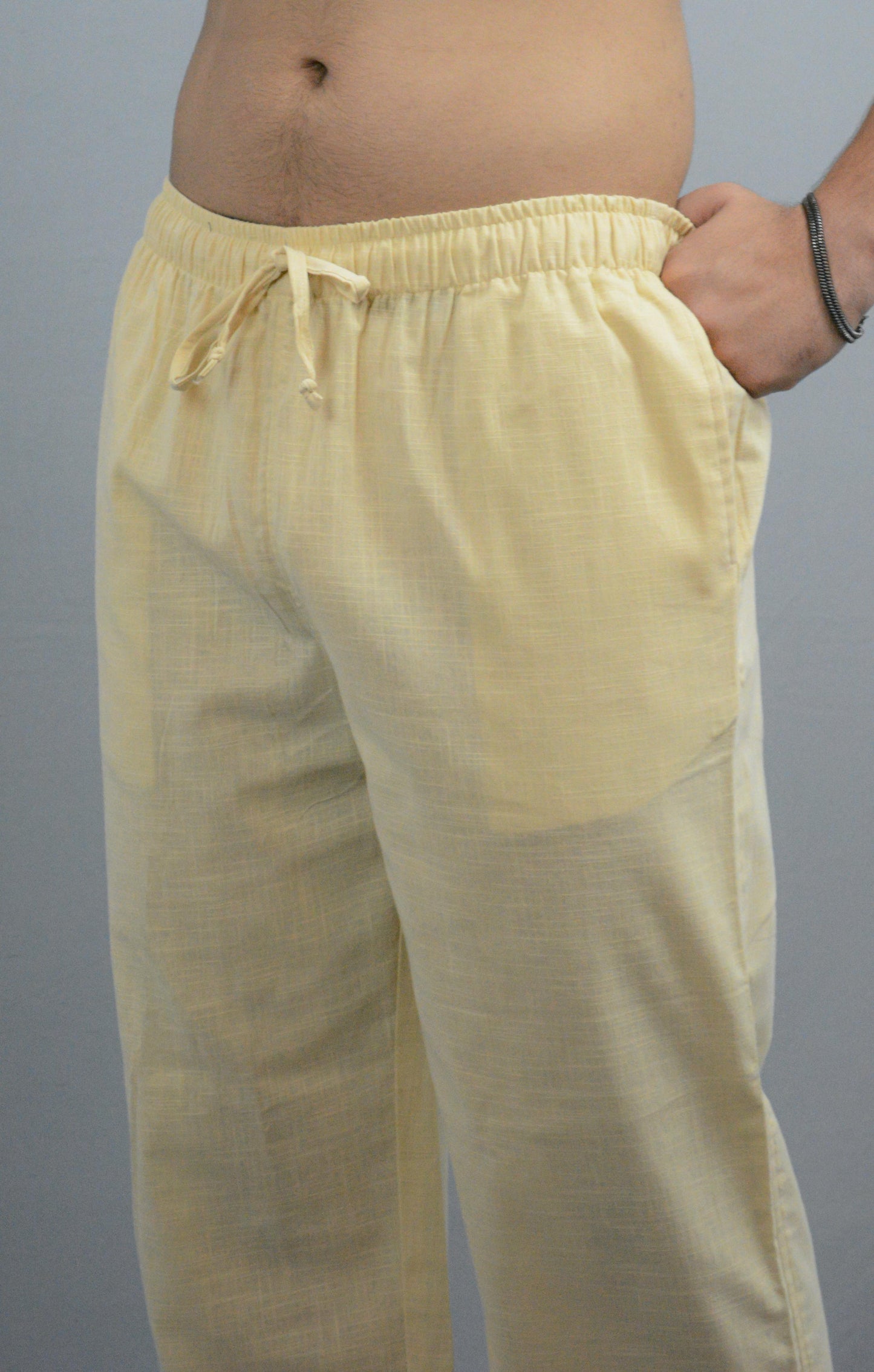 Fabmade Peach & Beige Combo Linen Pajama - Distacart