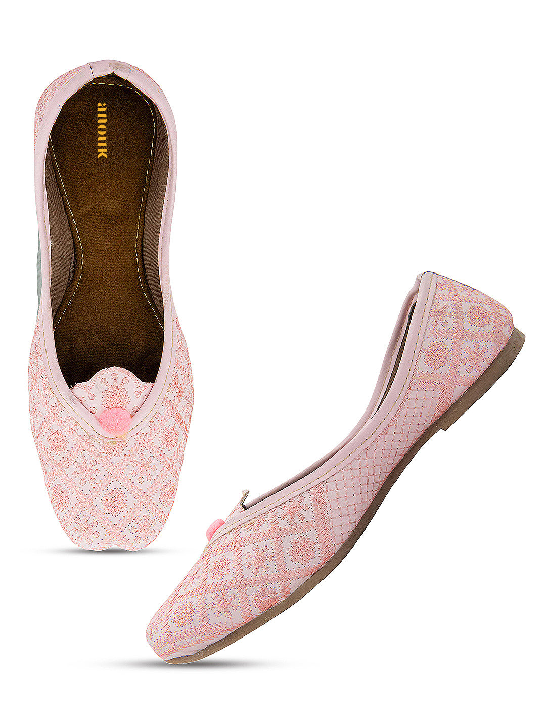 Desi Colour Women Indian Ethnic Footwear-Pink Front Flip - Distacart