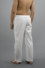 Thumbnail for Fabmade White & Beige Combo Linen Pajama - Distacart