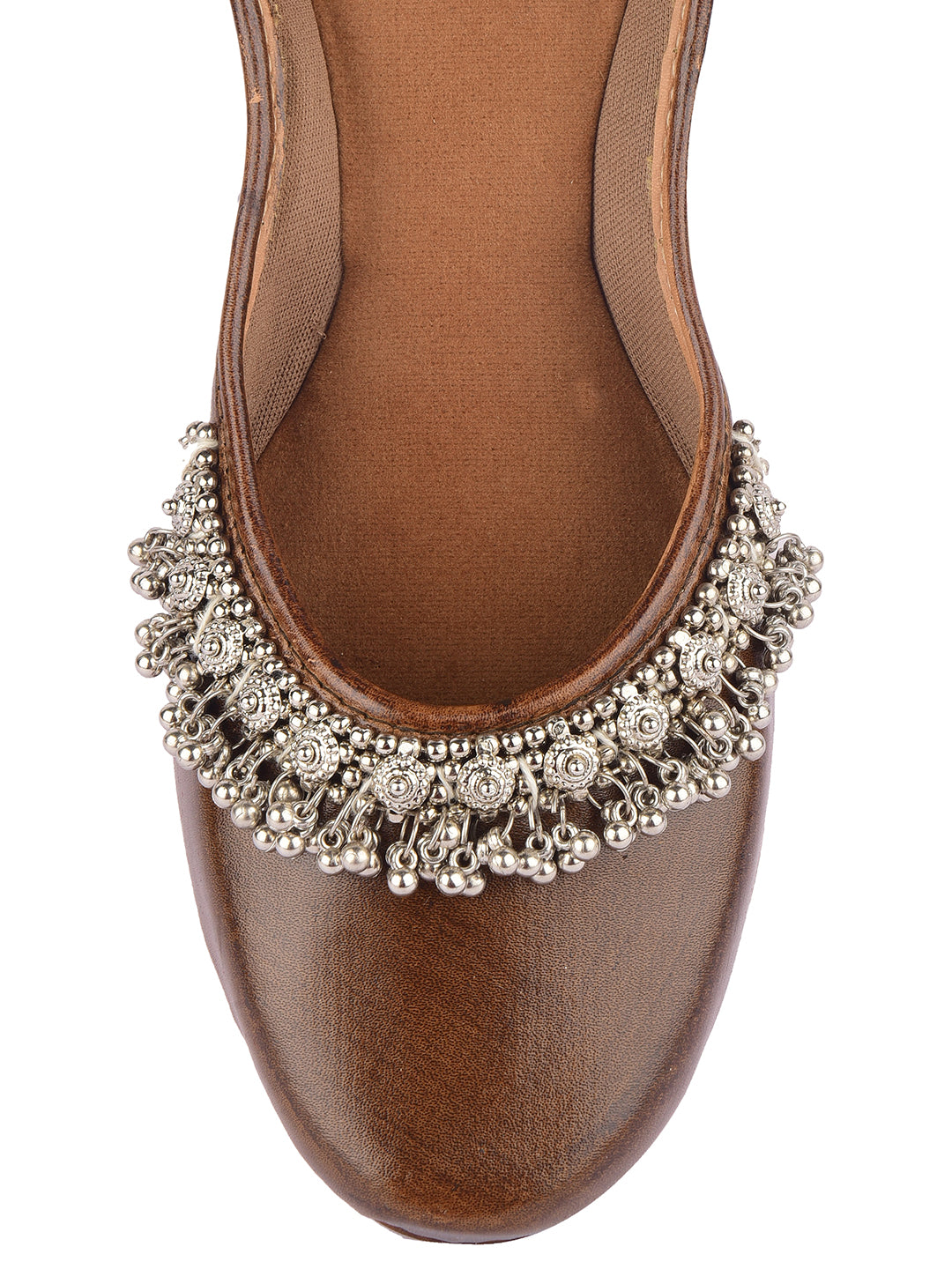 Desi Colour Women Indian Ethnic Footwear-Brown Gungroo