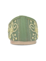Thumbnail for Desi Colour Women Indian Ethnic Footwear-Cushioned Green Embroidered - Distacart