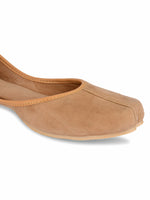 Thumbnail for Desi Colour Women Indian Ethnic Footwear-Basic Suede -Beige - Distacart