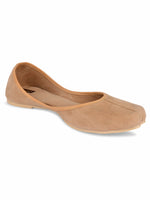 Thumbnail for Desi Colour Women Indian Ethnic Footwear-Basic Suede -Beige - Distacart