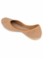 Thumbnail for Desi Colour Women Indian Ethnic Footwear-Basic Suede -Beige - Distacart