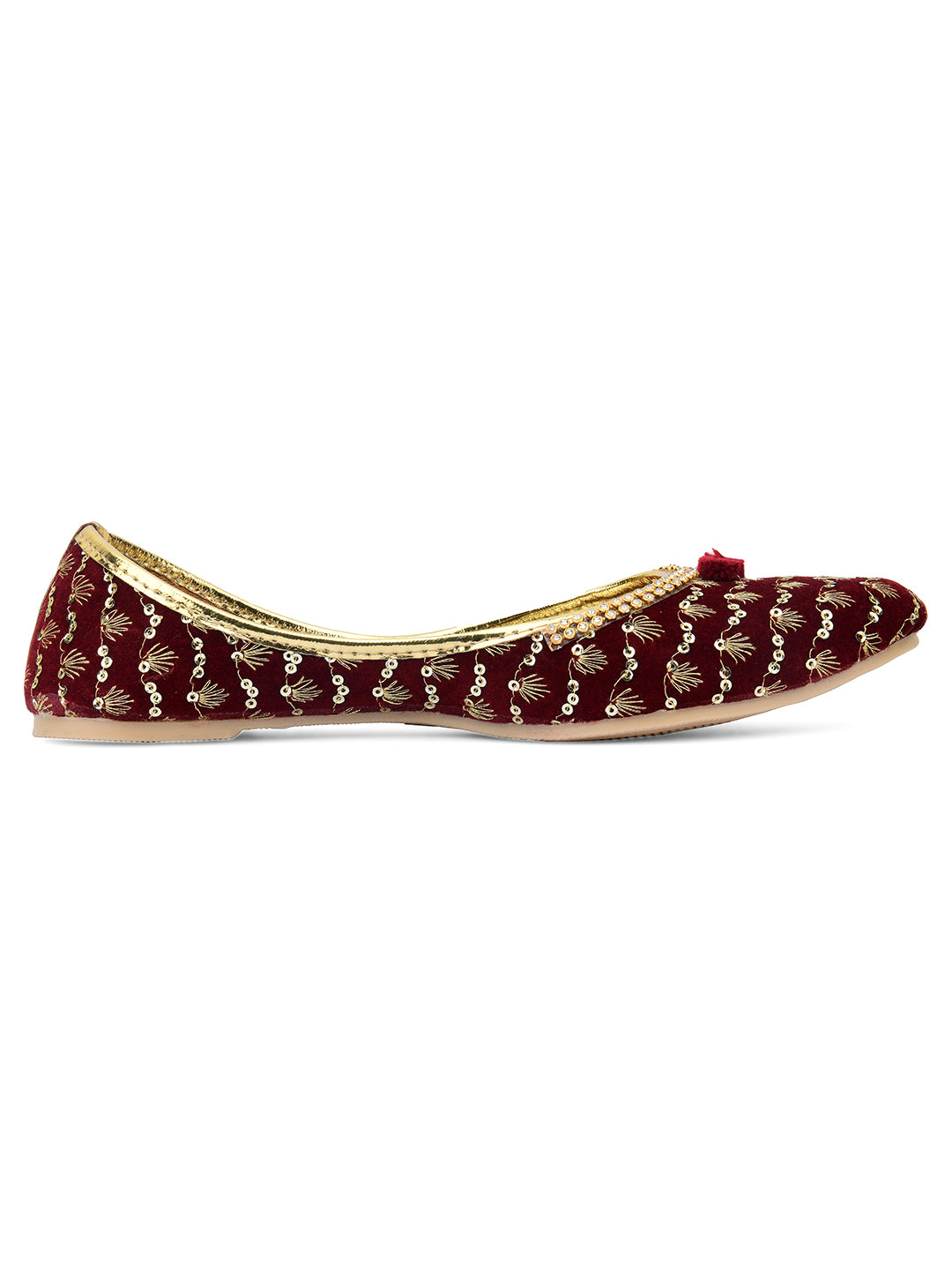 Desi Colour Women Indian Ethnic Footwear-Maroon Star - Distacart