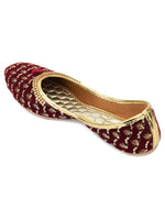 Thumbnail for Desi Colour Women Indian Ethnic Footwear-Maroon Star - Distacart