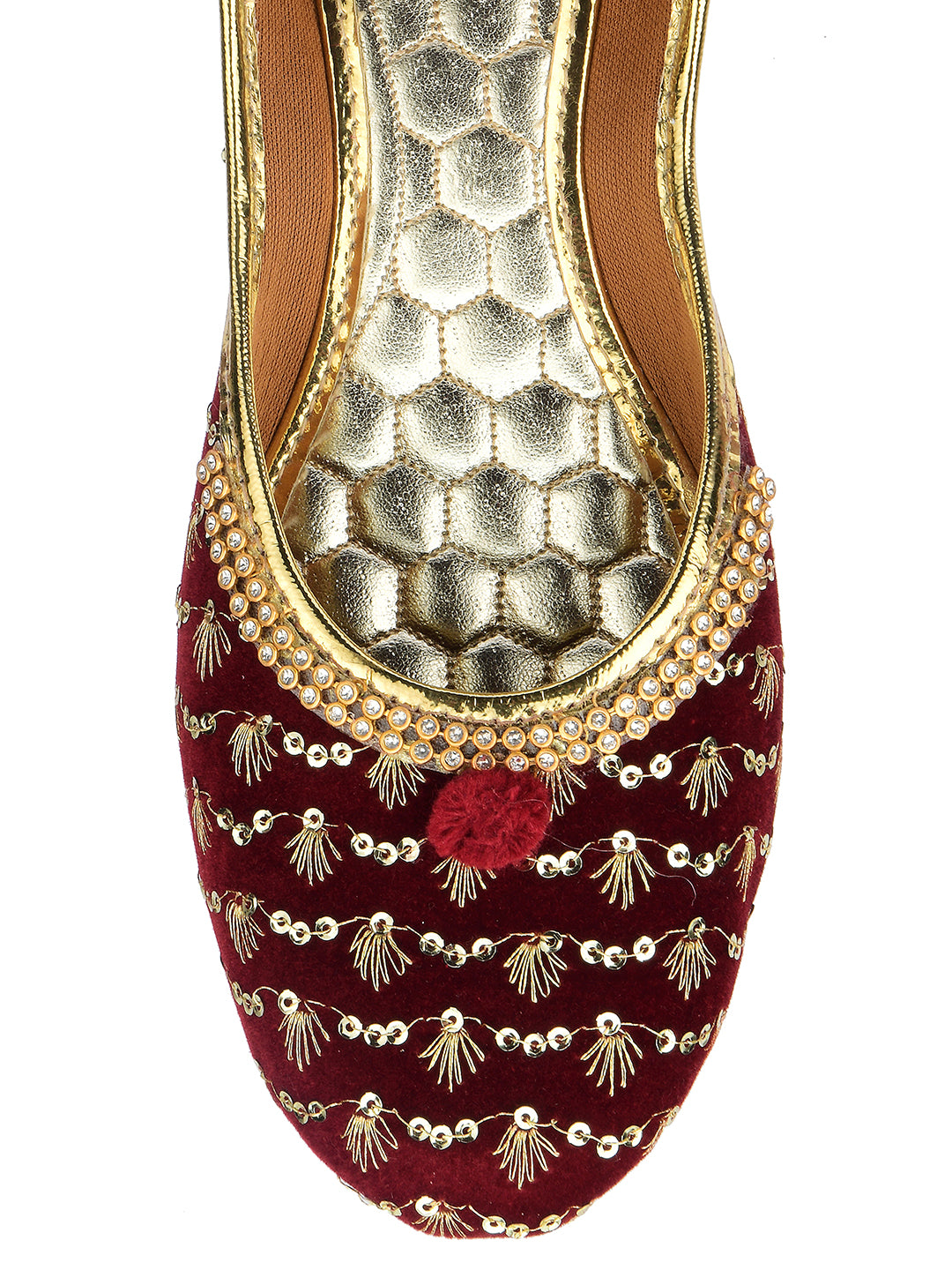 Desi Colour Women Indian Ethnic Footwear-Maroon Star - Distacart