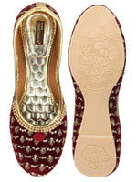 Thumbnail for Desi Colour Women Indian Ethnic Footwear-Maroon Star - Distacart