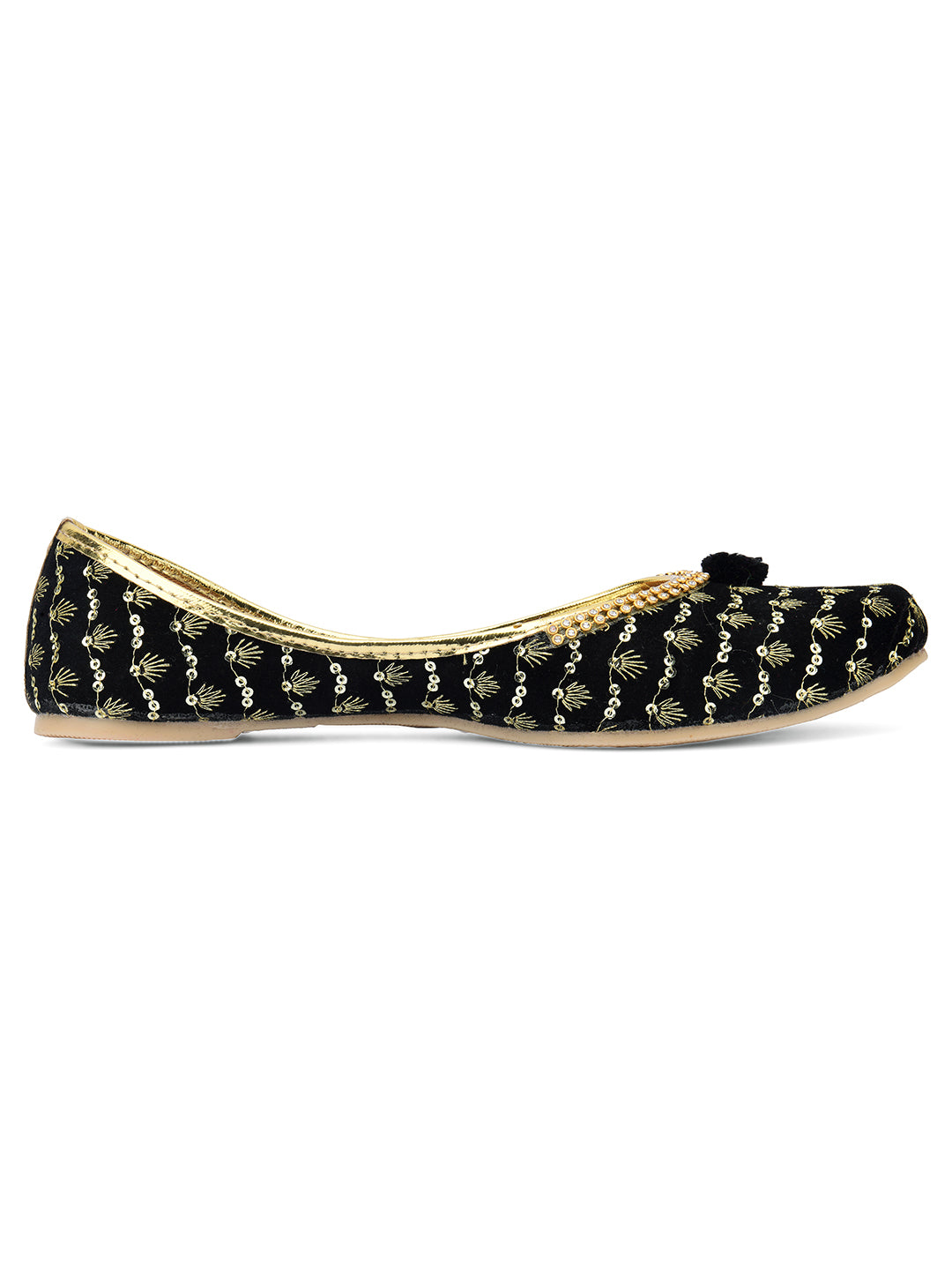 Desi Colour Women Indian Ethnic Footwear-Black Star - Distacart