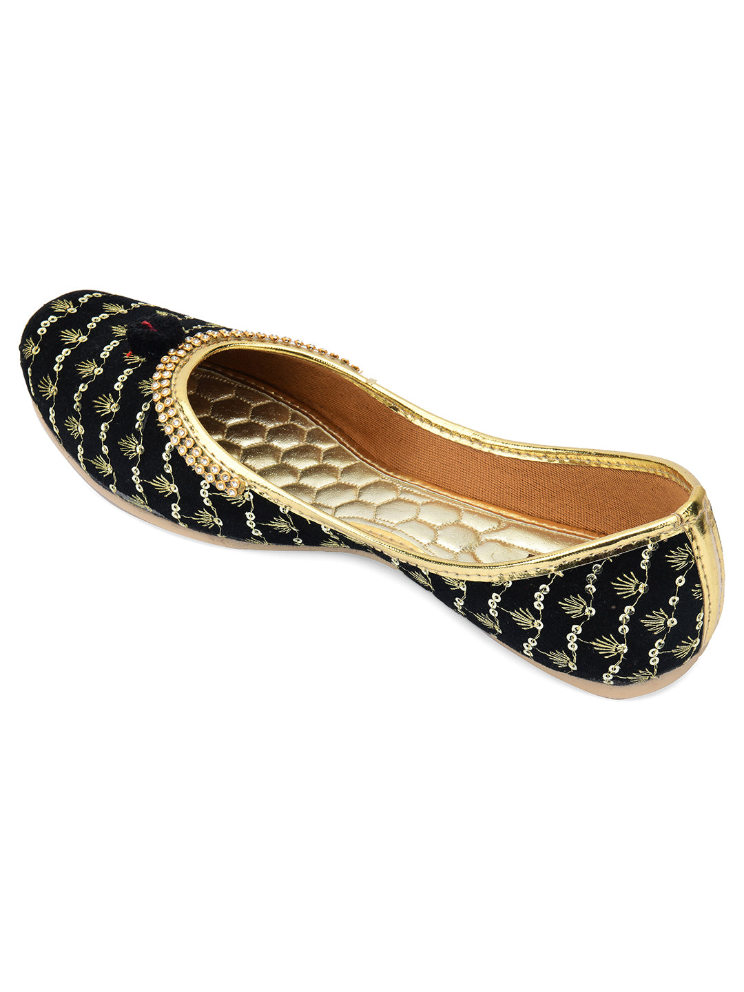 Desi Colour Women Indian Ethnic Footwear-Black Star - Distacart