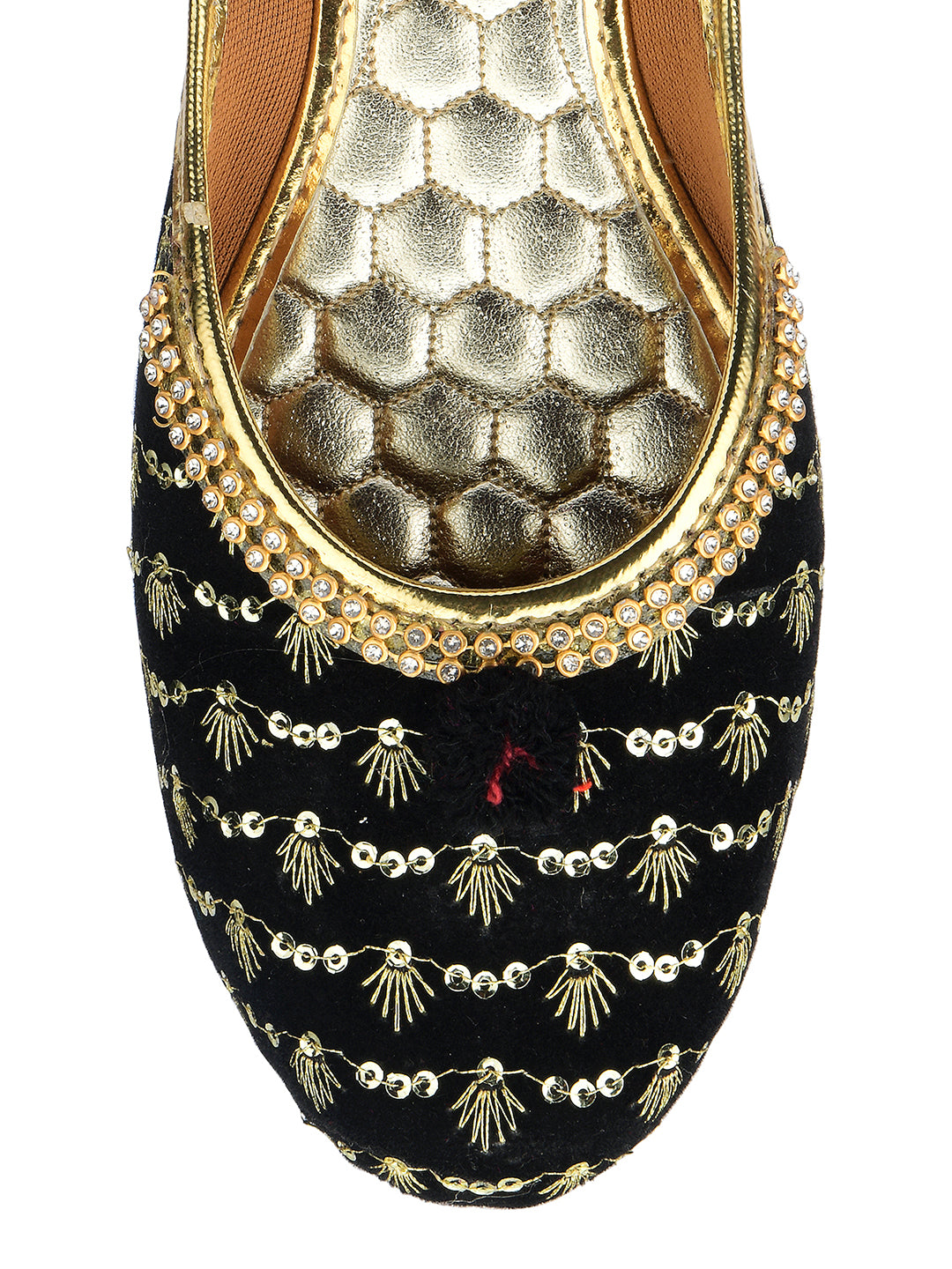Desi Colour Women Indian Ethnic Footwear-Black Star - Distacart