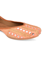 Thumbnail for Desi Colour Women Indian Ethnic Footwear-Peach Embroidery - Distacart